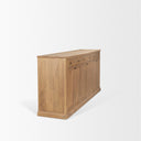 Baron Light Brown Solid Wood w Antiqued Brass Knobs 3-Drawer 6-Door Sideboard - Default Title