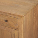 Baron Light Brown Solid Wood w Antiqued Brass Knobs 3-Drawer 6-Door Sideboard - Default Title
