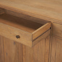 Baron Light Brown Solid Wood w Antiqued Brass Knobs 3-Drawer 6-Door Sideboard - Default Title