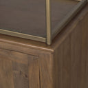 Baron 4-Door Dark Brown Wood w Antique Brass Metal Open Shelving Unit - Default Title