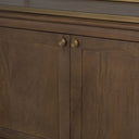 Baron 4-Door Dark Brown Wood w Antique Brass Metal Open Shelving Unit - Default Title