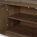 Baron 4-Door Dark Brown Wood w Antique Brass Metal Open Shelving Unit - Default Title