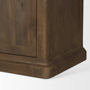 Baron 4-Door Dark Brown Wood w Antique Brass Metal Open Shelving Unit - Default Title