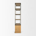 Baron Light Brown Wood w Gunmetal 2-Door Open Shelving Unit - Default Title