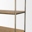 Baron Light Brown Wood w Gunmetal 2-Door Open Shelving Unit - Default Title