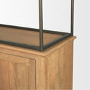 Baron Light Brown Wood w Gunmetal 2-Door Open Shelving Unit - Default Title