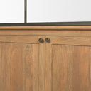 Baron Light Brown Wood w Gunmetal 2-Door Open Shelving Unit - Default Title