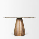 Allyson 54 Round Brown Pedestal w Pink Marble Top Dining Table - Default Title