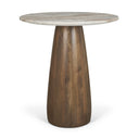 Allyson 32 Round Medium Brown Wood w Pink Marble Top Bistro Table - Default Title
