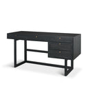 Grier 60 Black Solid Wood W Black Cane Office Desk - Default Title