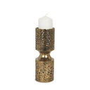 Akira Small Hammered Gold Metal Pillar Candle Holder - Default Title