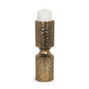 Akira Large Hammered Gold Metal Pillar Candle Holder - Default Title