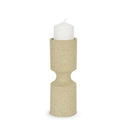 Akira Small Textured Beige Metal Pillar Candle Holder - Default Title
