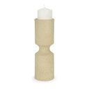 Akira Large Textured Beige Metal Pillar Candle Holder - Default Title
