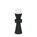 Odilia Small Smooth Matte Black Metal Geometric Pillar Candle Holder - Default Title