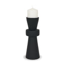 Odilia Large Smooth Matte Black Metal Geometric Pillar Candle Holder - Default Title