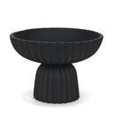 Ciaran Smooth Fluted Matte Black Metal Decorative Bowl - Default Title