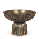 Ciaran Fluted Textured Antiqued Gold Metal Decorative Bowl - Default Title