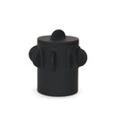 Deacon Small Matte Black Metal Canister with Sculptural Handles - Default Title