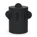 Deacon Large Matte Black Metal Canister with Sculptural Handles - Default Title