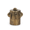 Deacon Small Antiqued Gold Metal Canister with Sculptural Handles - Default Title