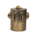 Deacon Large Antiqued Gold Metal Canister with Sculptural Handles - Default Title