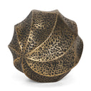 Imani Large Sculptural Textured Antiqued Gold Metal Decorative Orb Object - Default Title