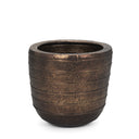 Aivana Large Antiqued Gold Metal Floor Vase - Default Title