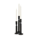 Declan Textured Matte Black Cast Metal Taper Candle Holder - Default Title