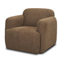 Saga Textured Brown Plush Fabric Upholstered Chair - Default Title