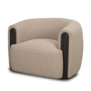 Kornelia Textured Mushroom Fabric Barrel Accent Chair - Default Title