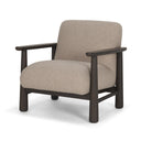 Willmar Textured Mushroom Gray Fabric Espresso Brown Wood Accent Lounge Chair - Default Title