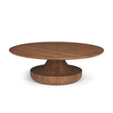 Arno Warm Mid-Brown Wood Sculptural Round Coffee Table - Default Title