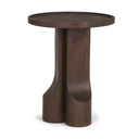 Cayson Dark Brown Sculptural Round Accent Table - Default Title