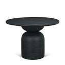 Atlas 42 Black Wood Stacked Pedestal Base Round Dining Table - Default Title