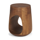 Cove Mid-Brown Sculptural Open Side Table - Default Title
