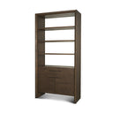 Belford 2-Door Open Dark Brown Oak Wood Shelving Unit - Default Title