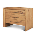 Belford 3-Drawer Light Brown Oak Wood Closed Nightstand - Default Title