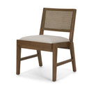 Reid Framed Brown Cane Cream Fabric Dining Chair - Default Title