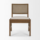 Reid Framed Brown Cane Cream Fabric Dining Chair - Default Title