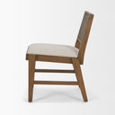 Reid Framed Brown Cane Cream Fabric Dining Chair - Default Title