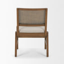 Reid Framed Brown Cane Cream Fabric Dining Chair - Default Title