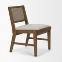Reid Framed Brown Cane Cream Fabric Dining Chair - Default Title