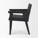 Reid Framed Black Cane Black Fabric Dining Armchair - Default Title