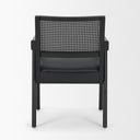 Reid Framed Black Cane Black Fabric Dining Armchair - Default Title