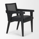 Reid Framed Black Cane Black Fabric Dining Armchair - Default Title