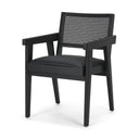 Reid Framed Black Cane Black Fabric Dining Armchair - Default Title