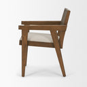 Reid Framed Brown Cane Cream Fabric Dining Armchair - Default Title