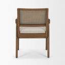 Reid Framed Brown Cane Cream Fabric Dining Armchair - Default Title