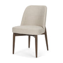 Abbie Curved Back Oatmeal Fabric Armless Dining Chair - Default Title